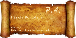 Pirch Adrián névjegykártya